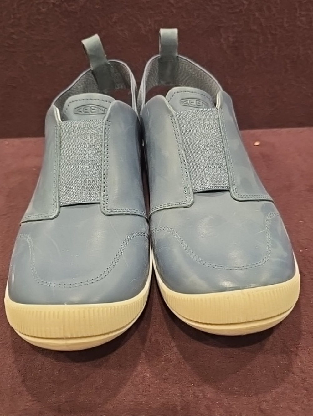 Keen Women's Slip-On Flats in Dusty Blue with Cream Soles